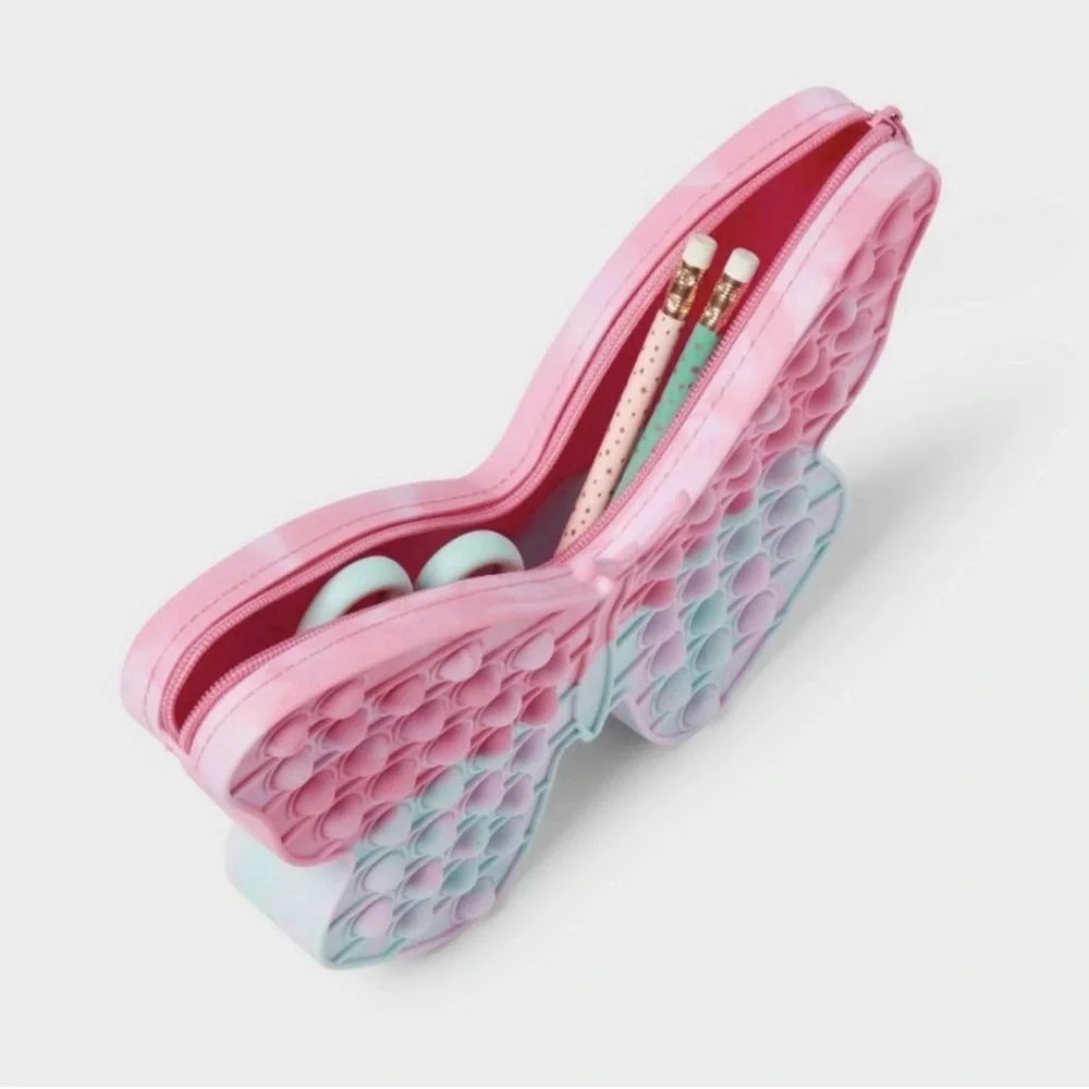 Pop Fidget Bubble Pop Pencil Pouch Butterfly  New with Tag